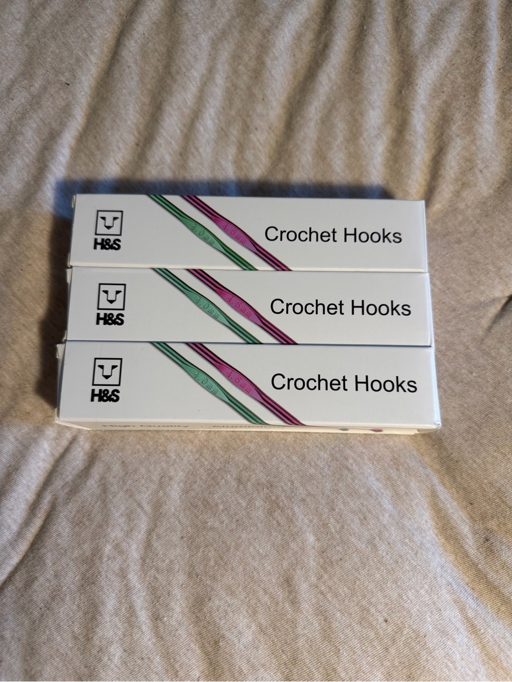 3 boxes of H&S Crochet Hooks Set - Mint Green & Magenta